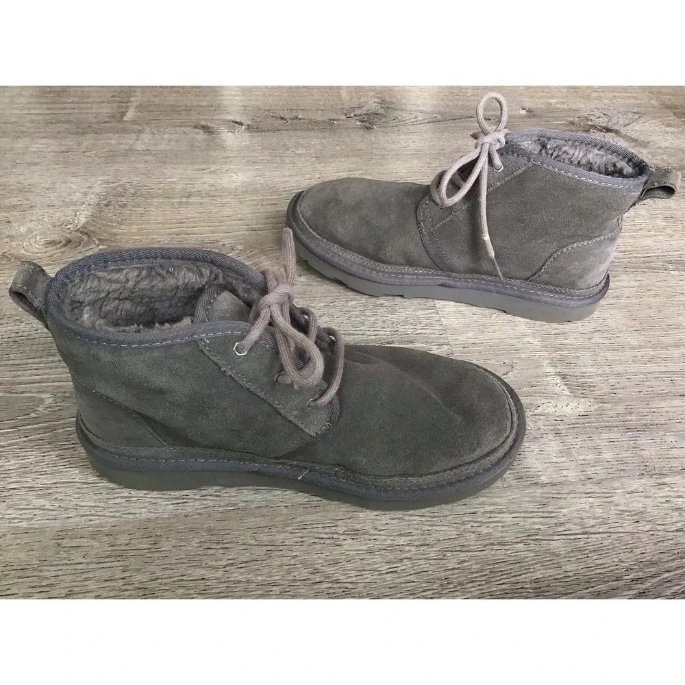 UGG Neumel II Kid's Gray Suede Chukka Boots Lace-Up Youth Size 6